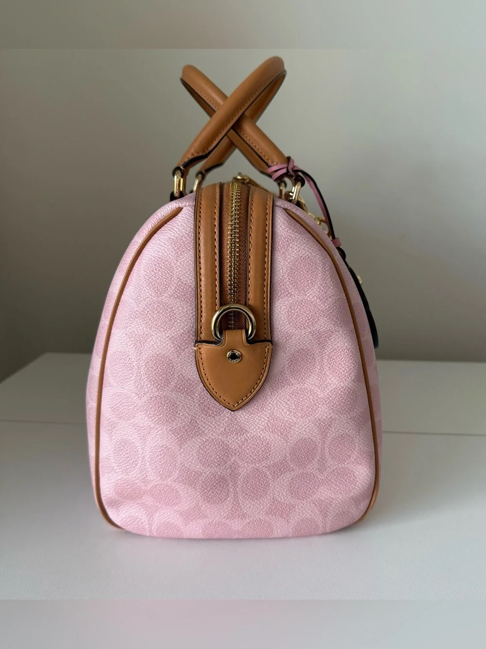 Coach Large Powder Pink Rowan with Matching Pink Wallets and Passport holder - Picture 7 of 15
